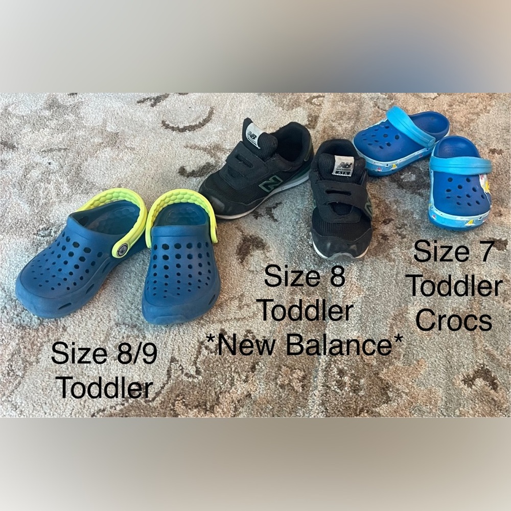 👟👞 Toddler Shoe Bundle – Size 7/8/9 (Crocs + New Balance)